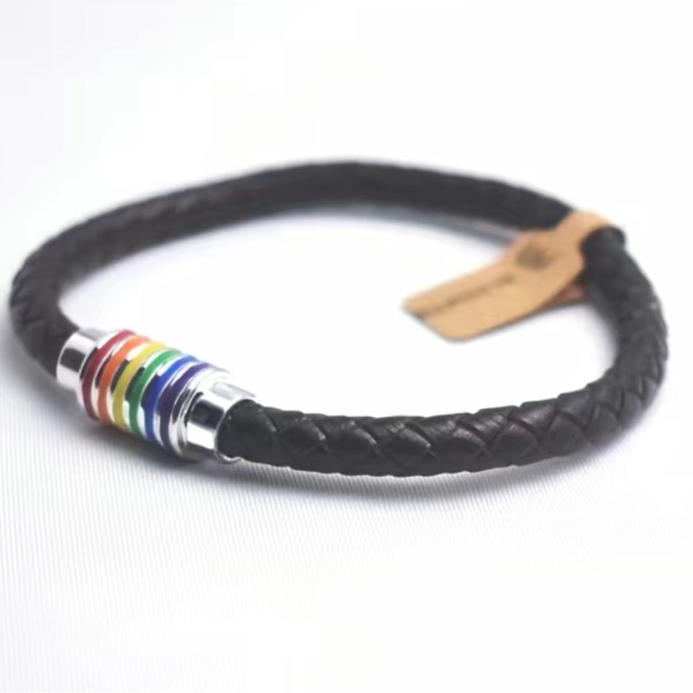 BNIB - Braided Leather Pride Bracelet